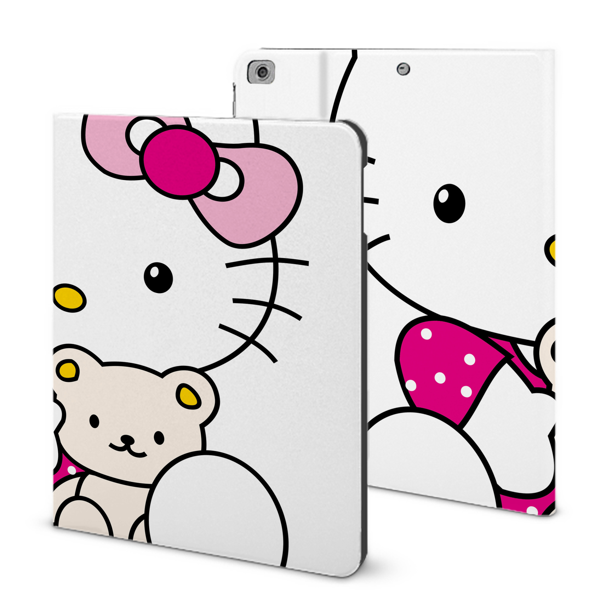（画像用） Hello Kitty ハローキティ IPad ケース ブック型 PUレザー TPU 耐衝撃 軽量 薄型 ペン収納なし 全面保護 IPad 各モデル対応